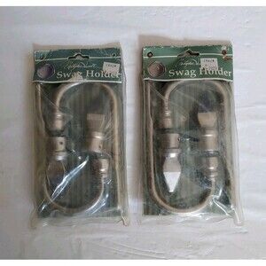 Christopher Lowell Collection Satin Nickel Topiary Swag Holdbacks Set Of 2 NEW